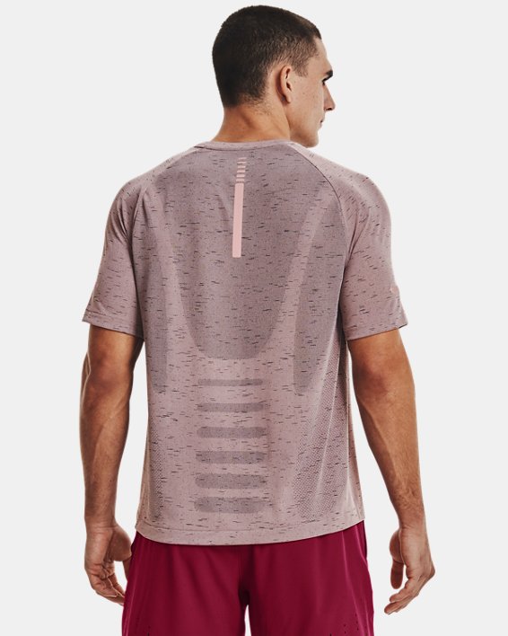 Men's UA Vanish Seamless Run Short Sleeve in Pink image number 1